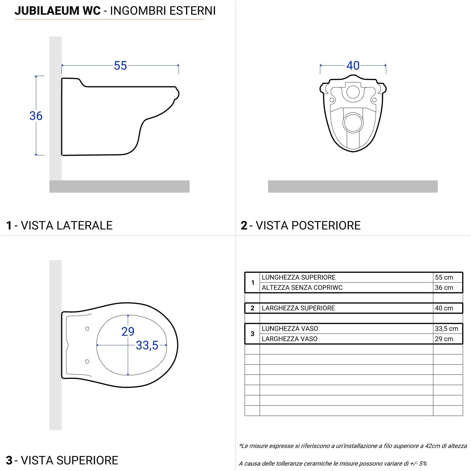 Vaso sospeso in ceramica serie Victorian Style Azzurra con coprivaso bianco