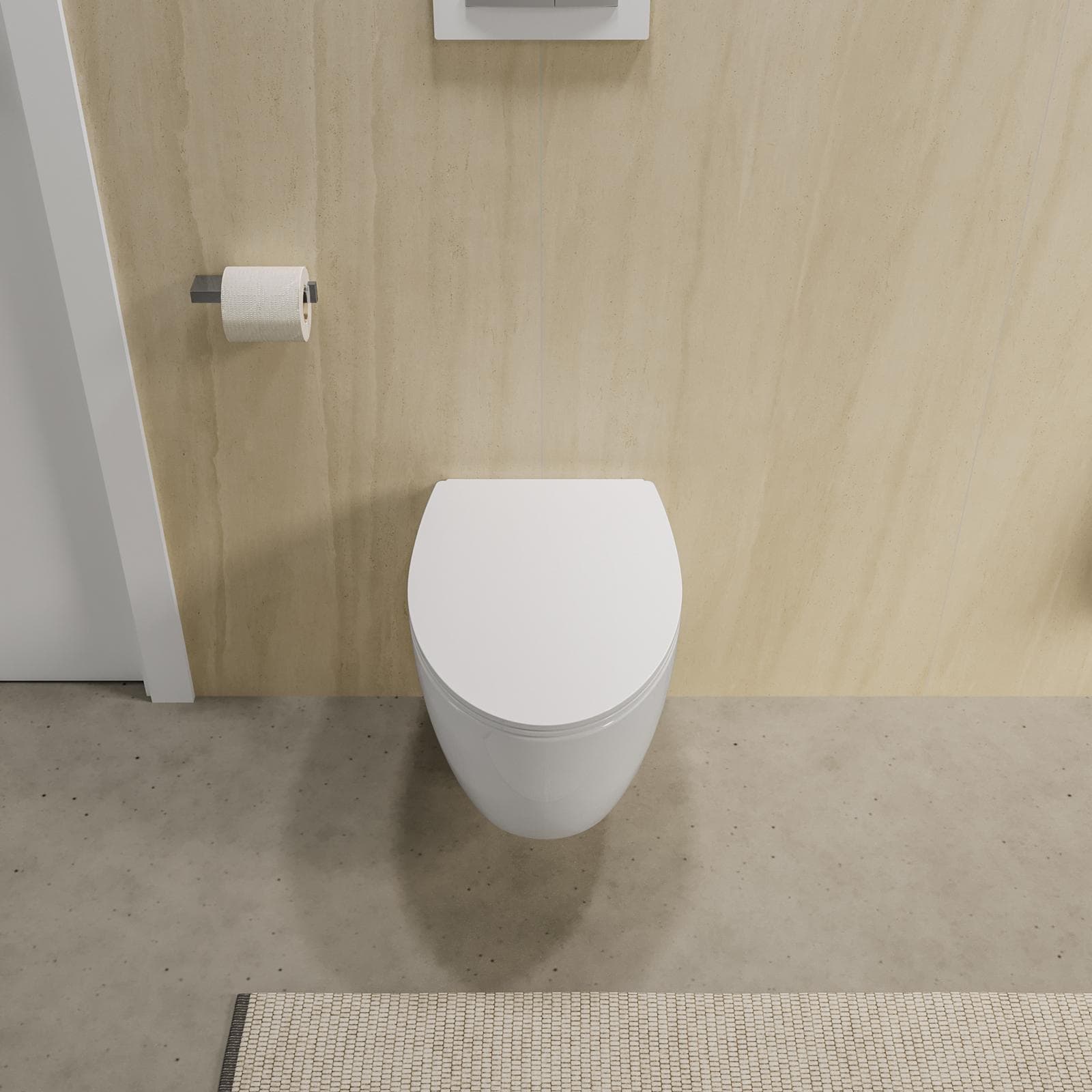 Vaso sospeso in ceramica bianca con sedile softclose slim - LFT Spazio di Simas