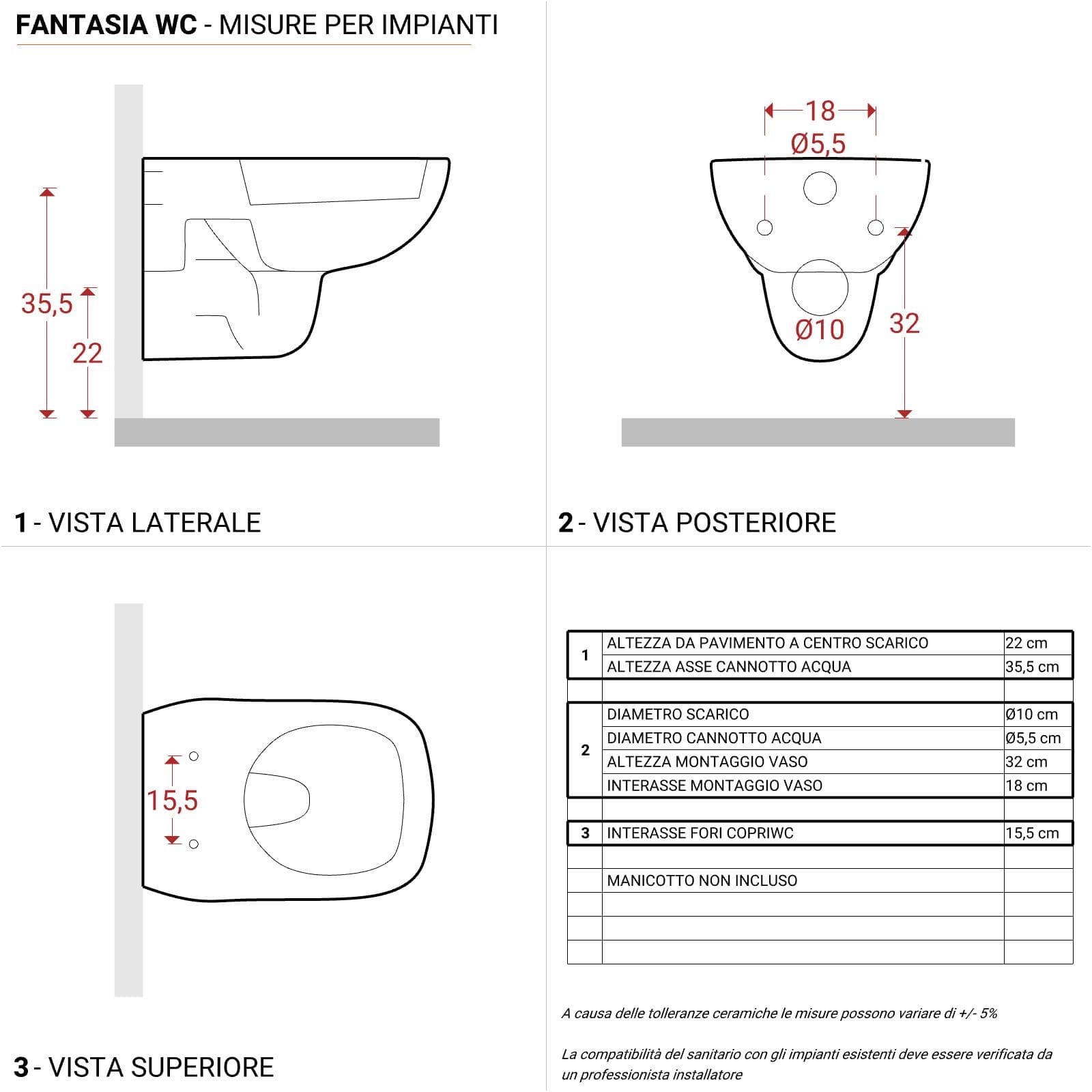 Vaso sospeso rimfree con sedile SoftClose Serie Fantasia - Geberit