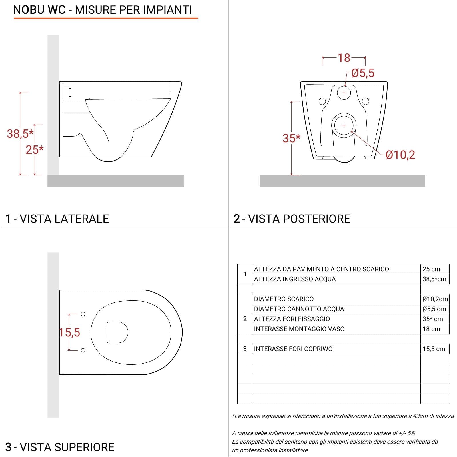 Vaso sospeso rimless bianco opaco con sedile ultraslim softclose - Nobu