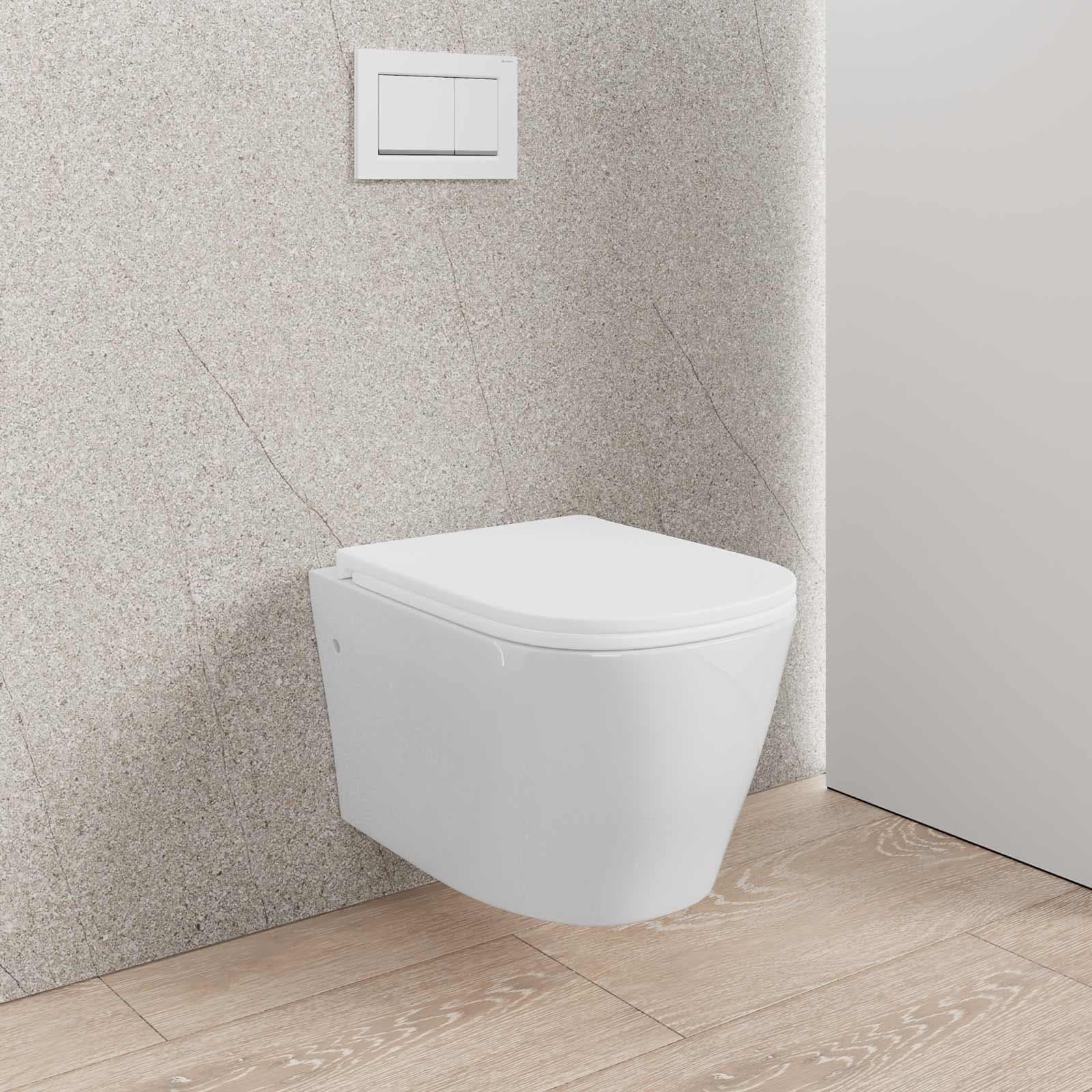 Vaso sospeso sedile SoftClose bianco lucido - Clessidra