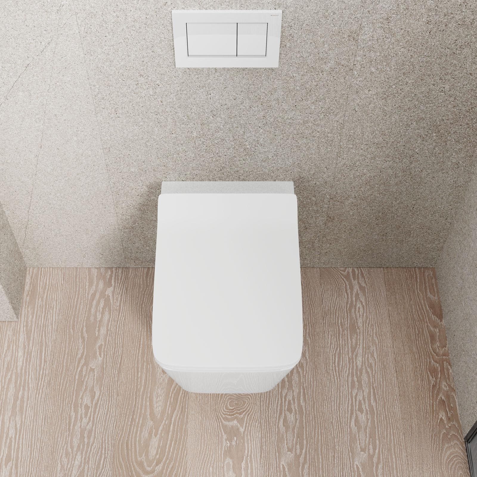 Vaso sospeso rimless sedile SoftCLose bianco lucido - Teo