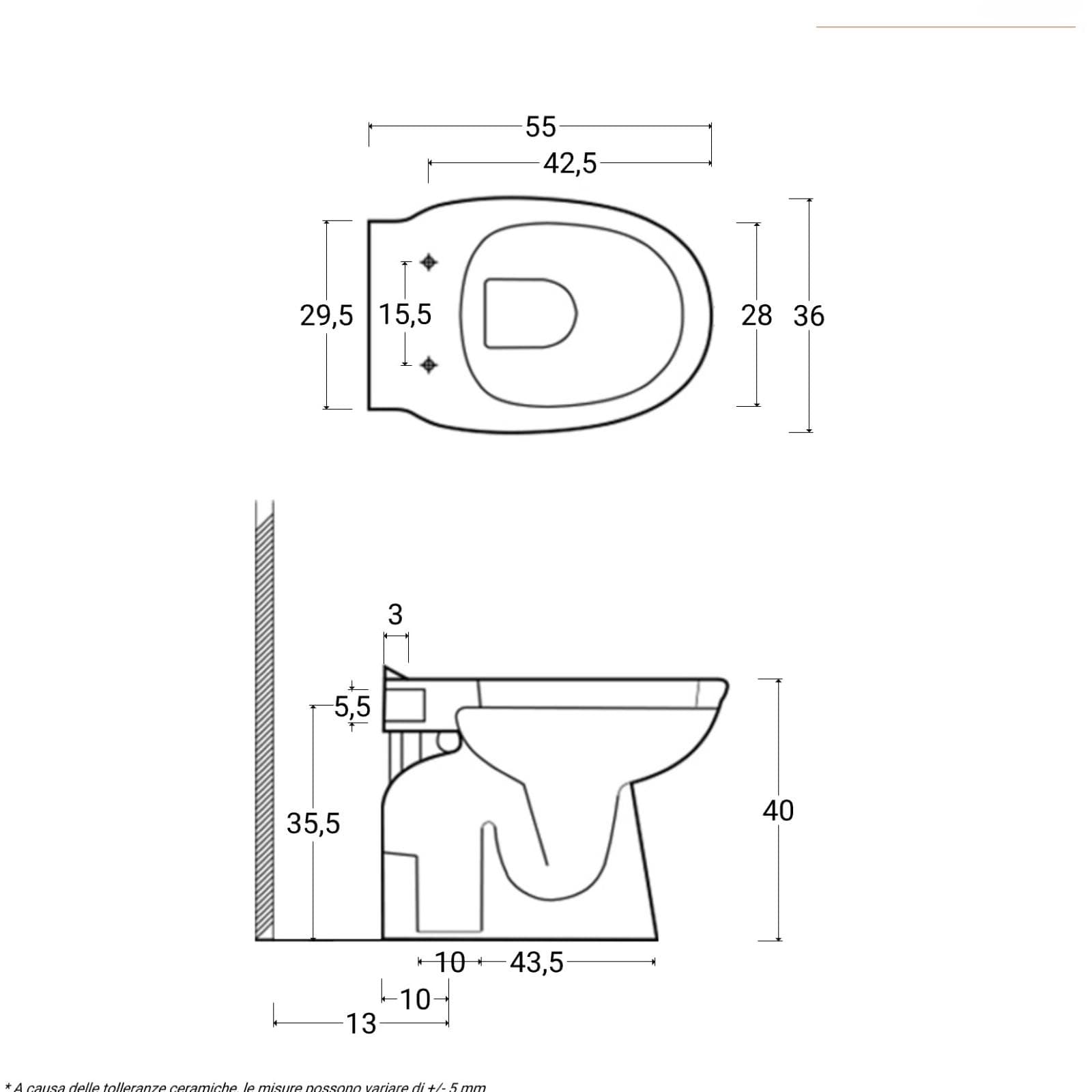 Vaso tradizionale wc a terra con sedile avvolgente incluso