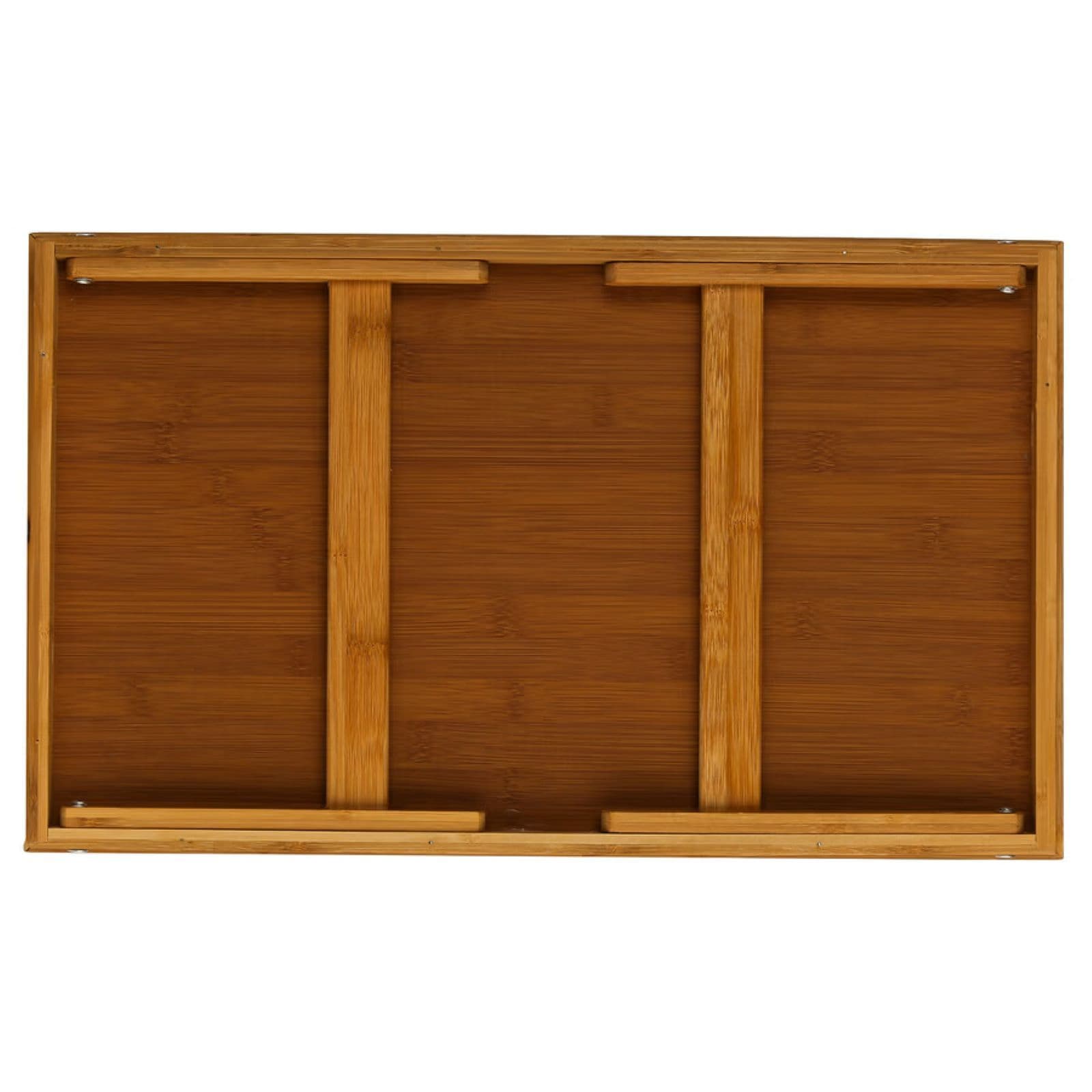 Vassoio da letto 50x30 cm in bambù naturale con manici e gambe pieghevoli