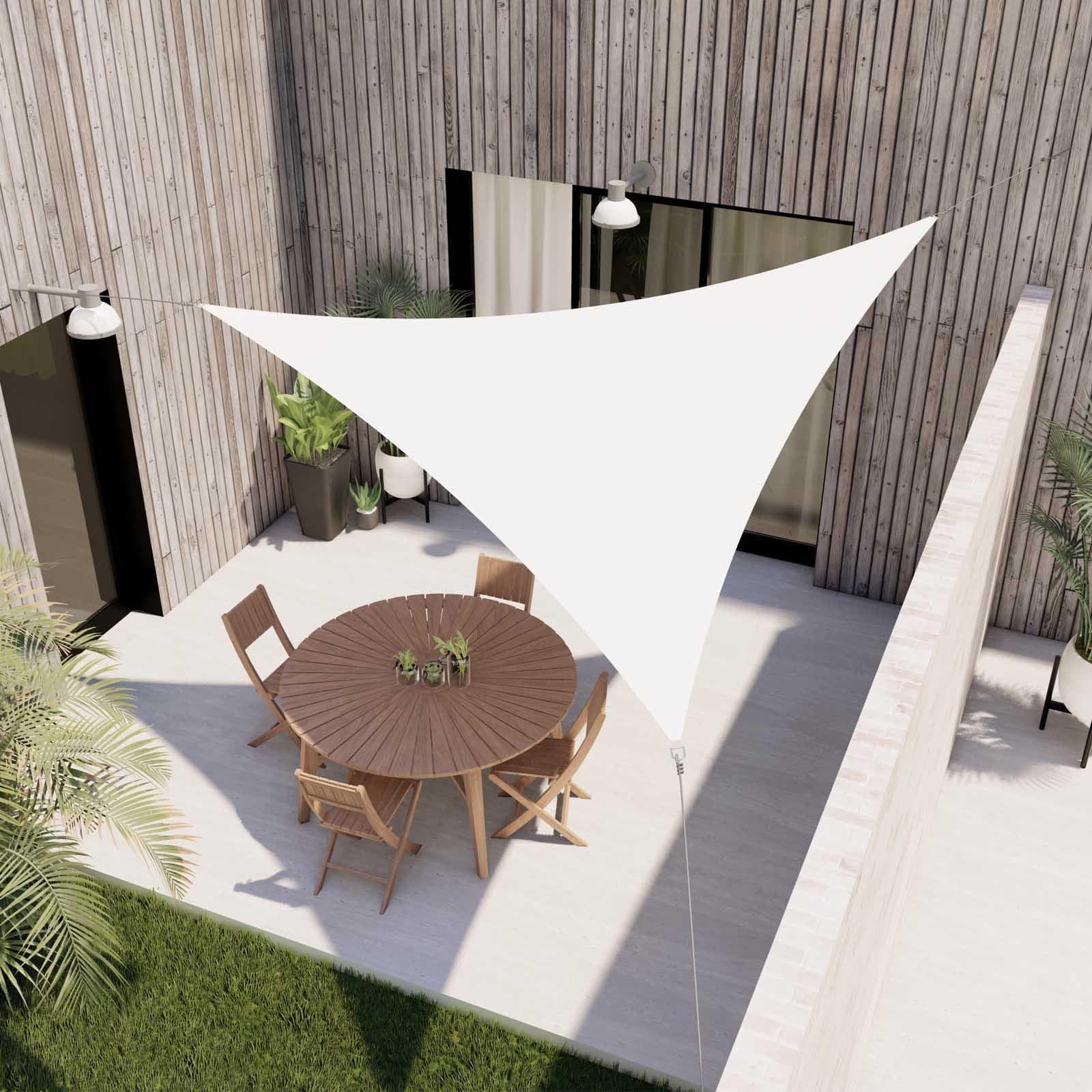 Vela da giardino triangolare 3,6x3,6x3,6 m in poliestere idrorepellente bianco 180 gr - Solaris