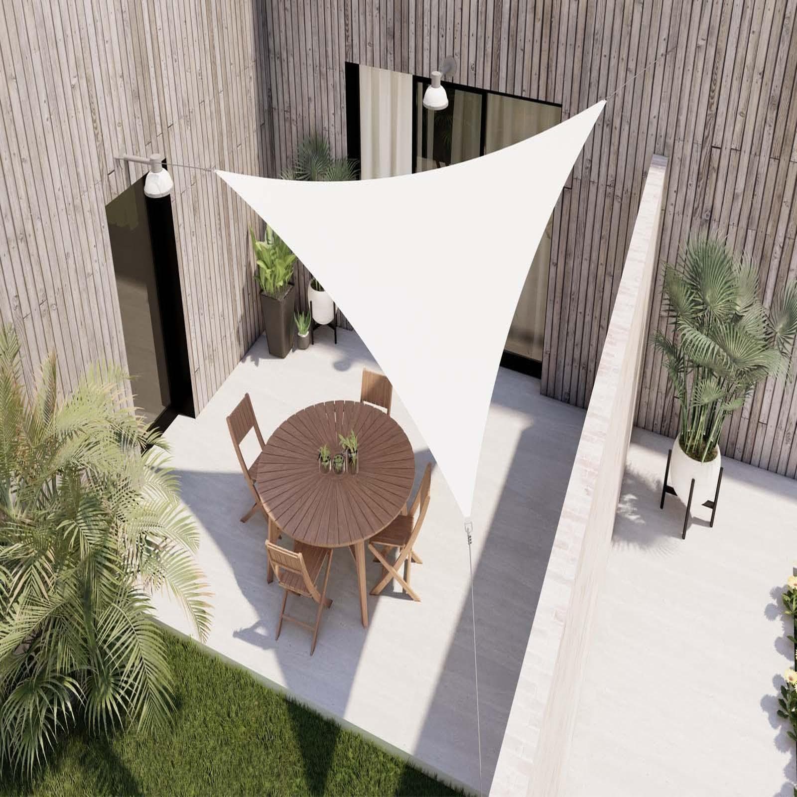 Vela da giardino triangolare 3,6x3,6x3,6 m in poliestere idrorepellente bianco 180 gr - Solaris