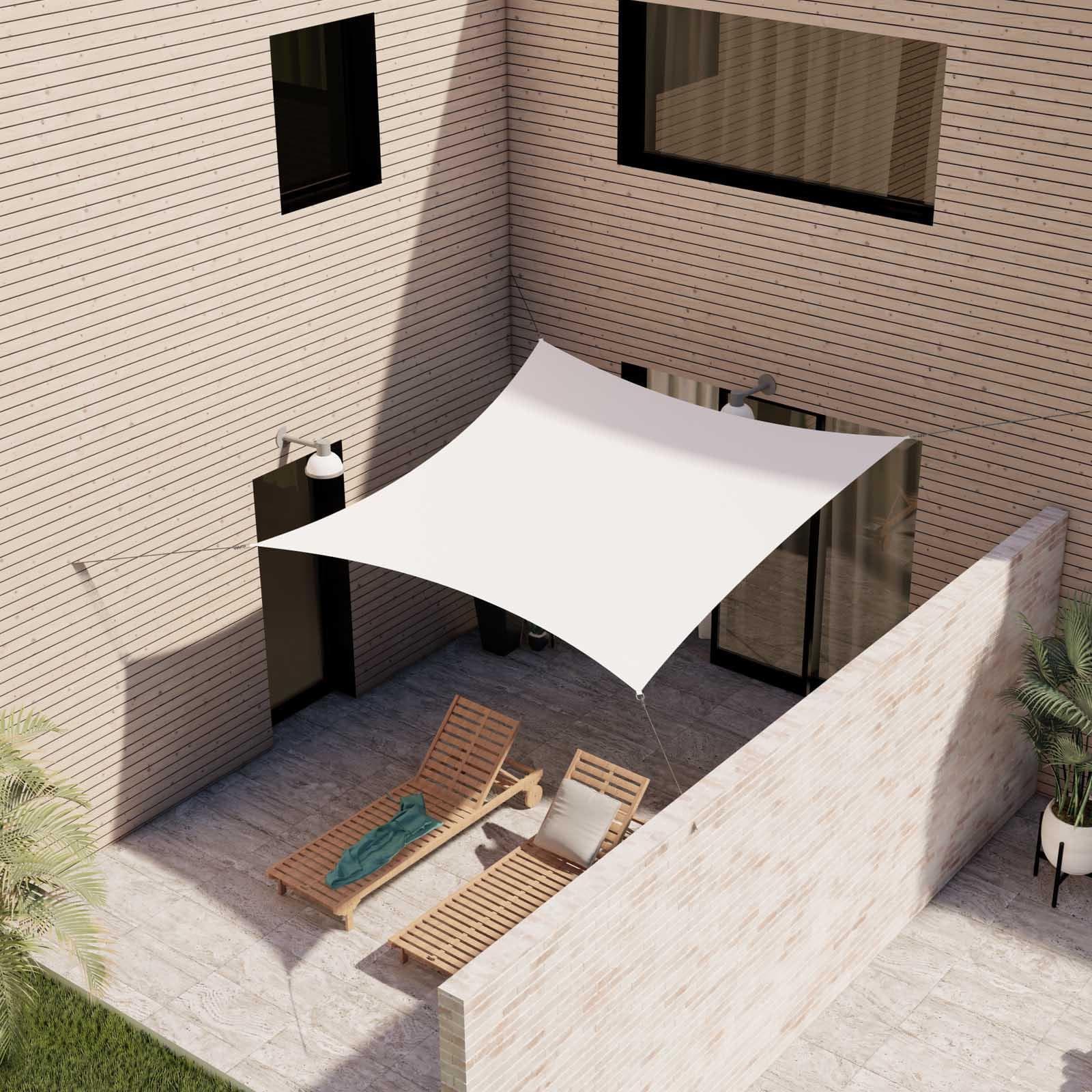 Vela da giardino quadrata 3x3 m in poliestere idrorepellente bianco 180 gr - Solaris
