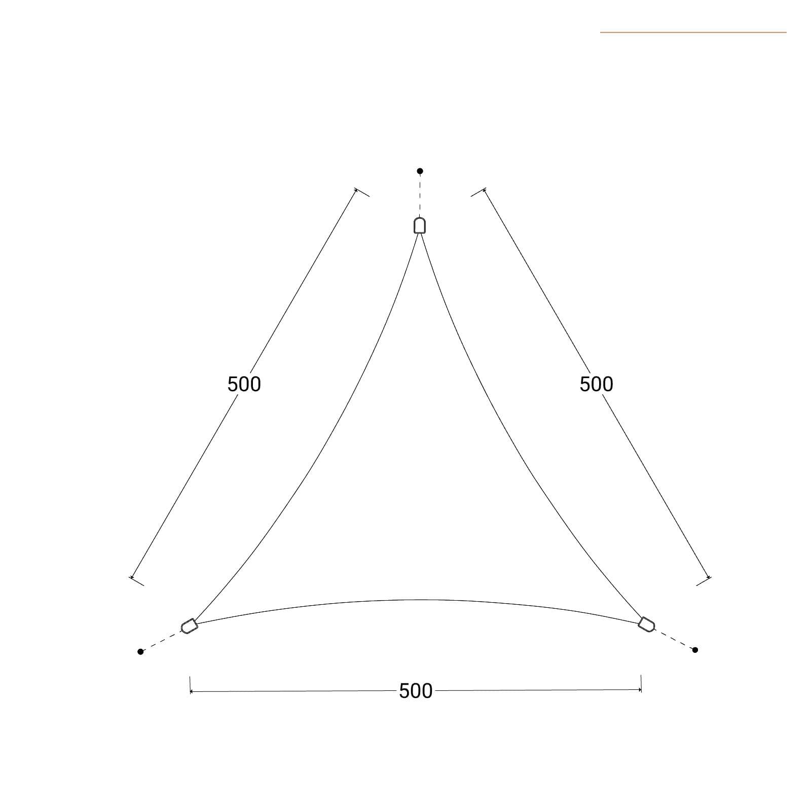 Vela da giardino triangolare 5x5x5 m in poliestere idrorepellente grigio 180 gr - Solaris