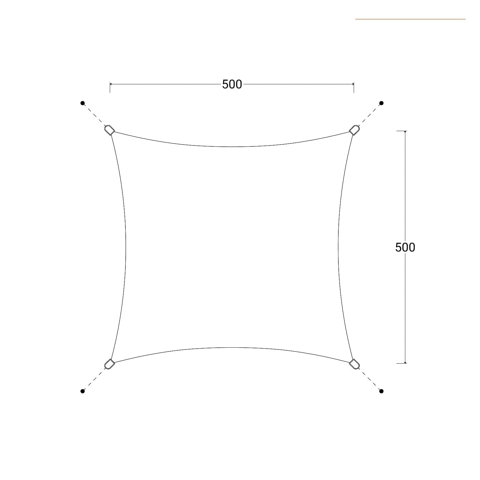 Vela da giardino 5x5 m quadrata idrorepellente grigio - Solaris