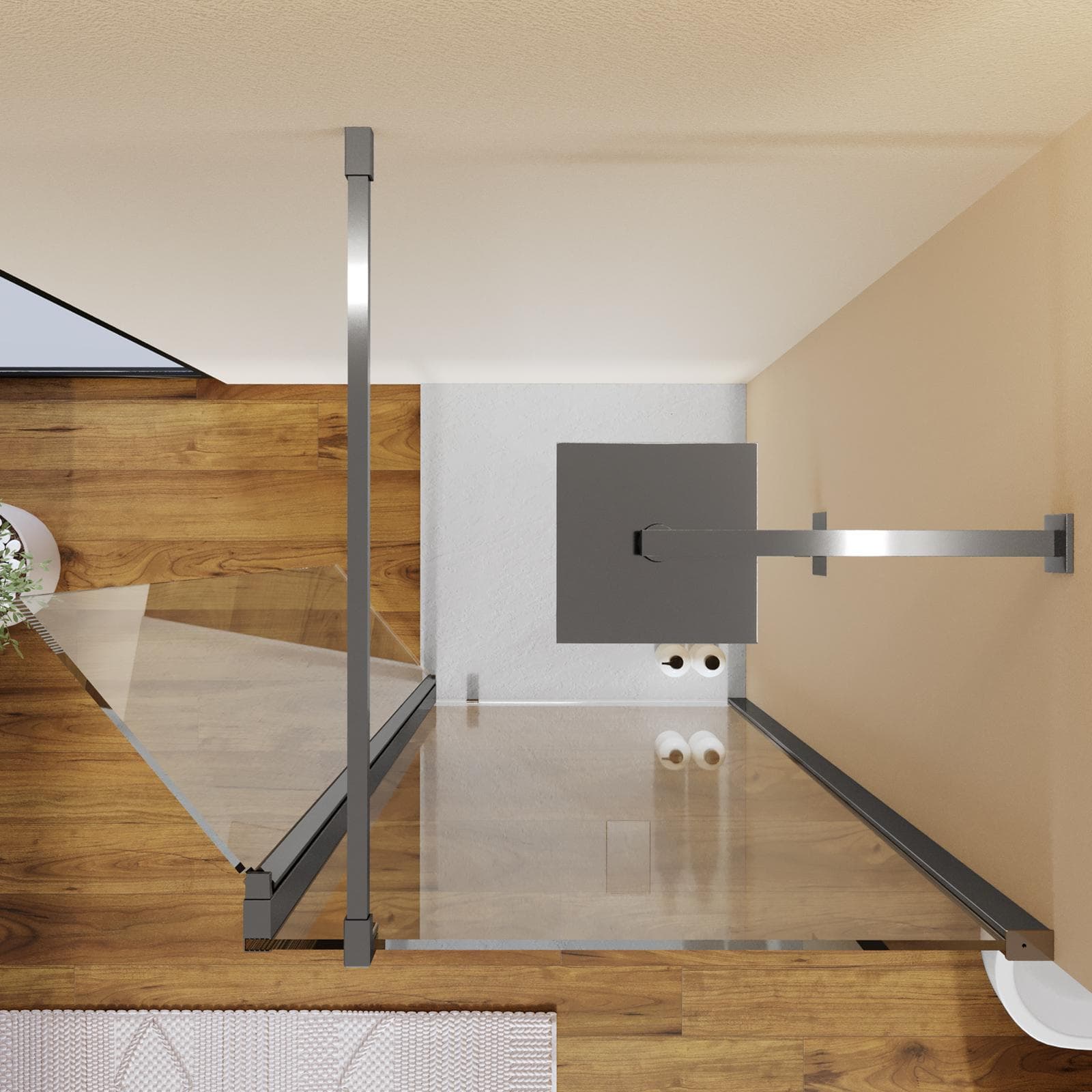 Walk in box doccia 70 cm + anta girevole 45cm vetro temperato anticalcare trasparente - Keep