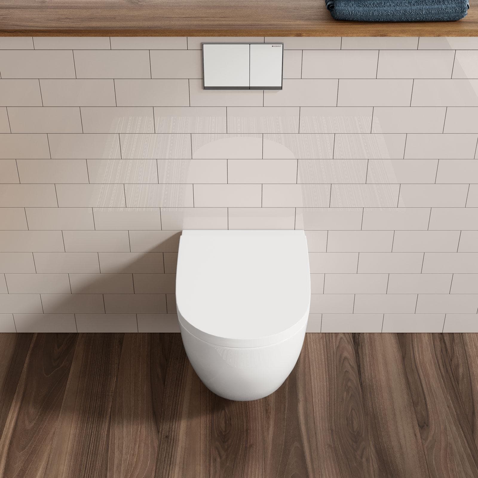 Wc sospeso rimless ceramica lucida con copri wc con chiusura rallentata - Volga