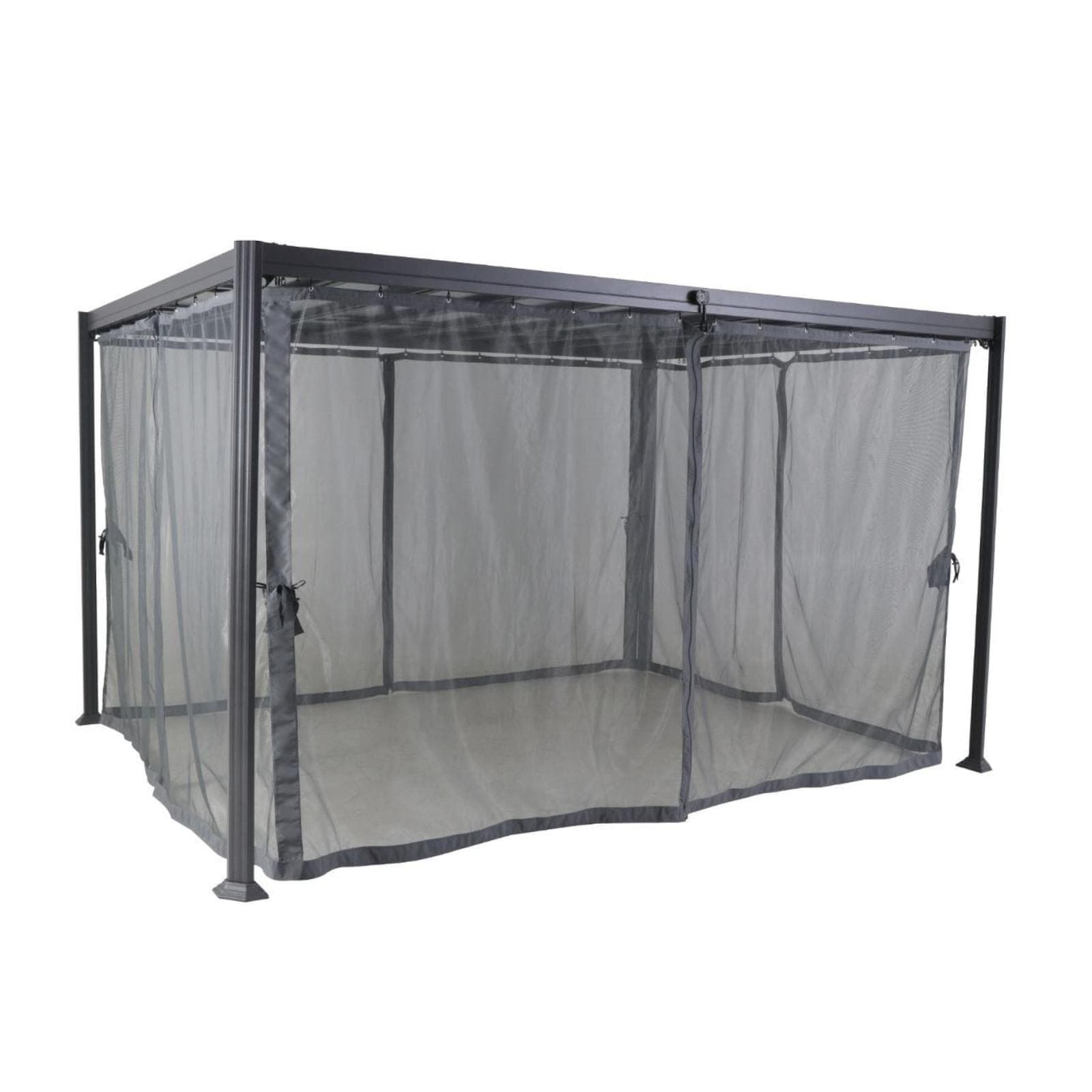 Zanzariera per gazebo 3x3,8 m in poliestere grigio - Shine