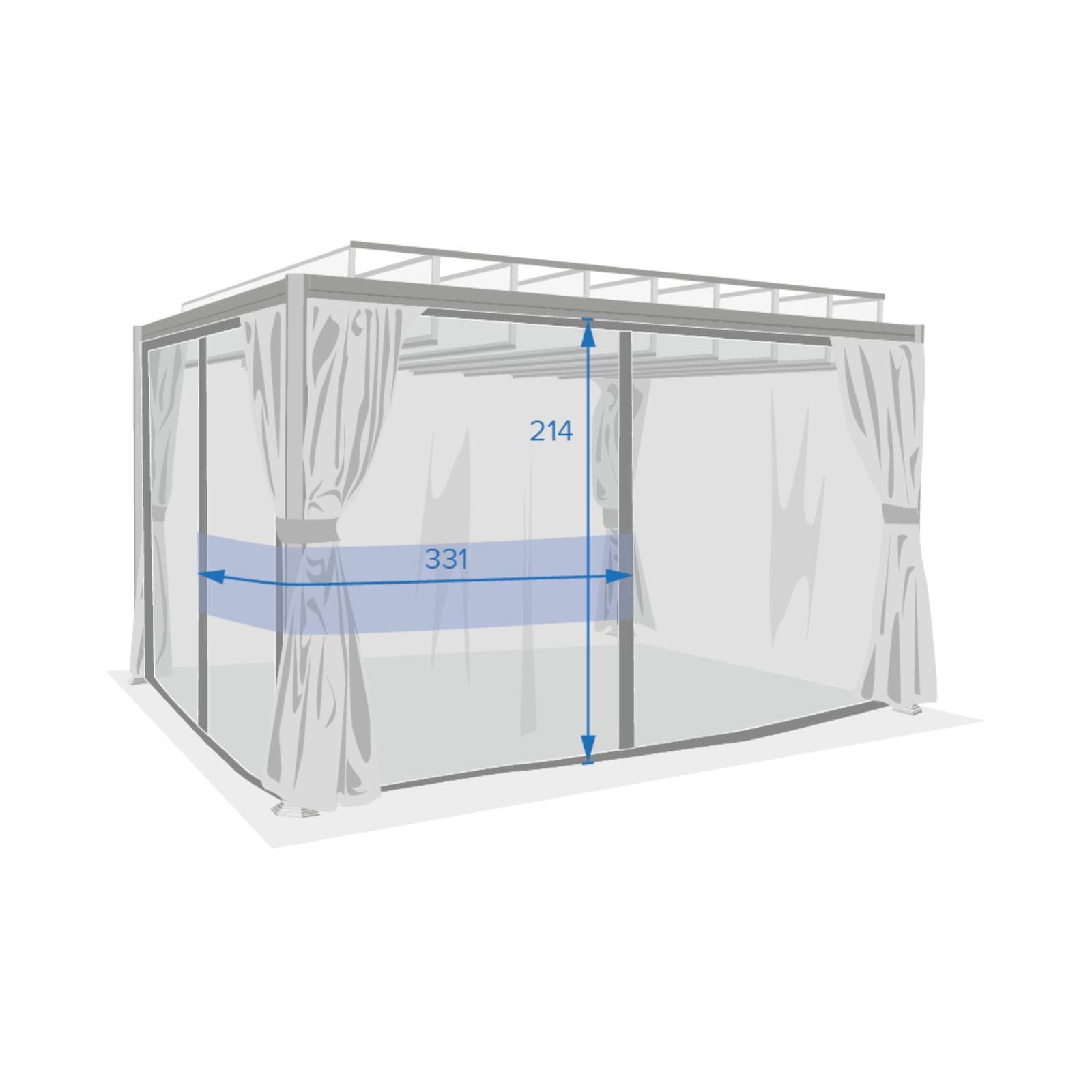 Zanzariera per gazebo 3x3,8 m in poliestere grigio - Shine