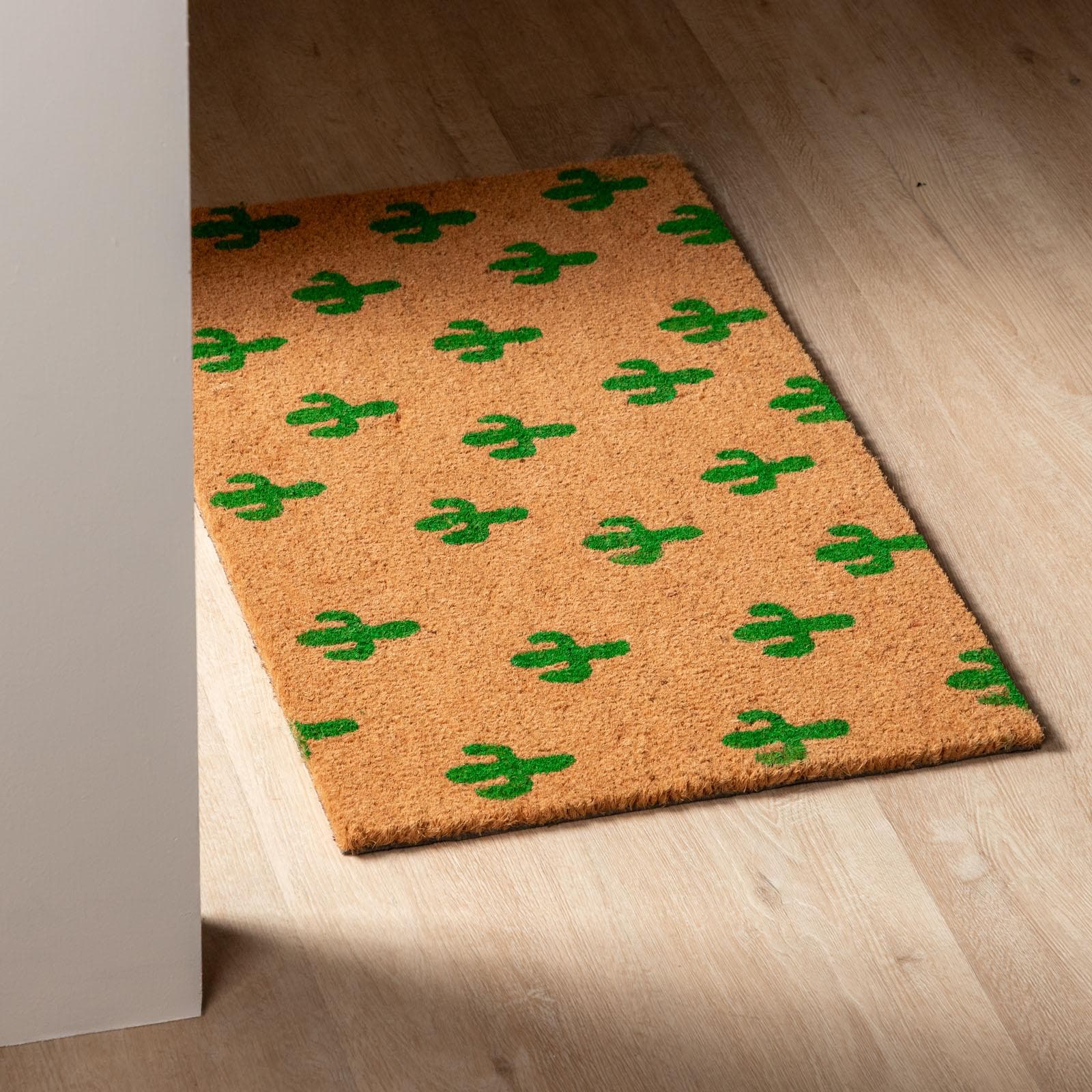 Zerbino 45x75 cm in coir con disegno palme verdi