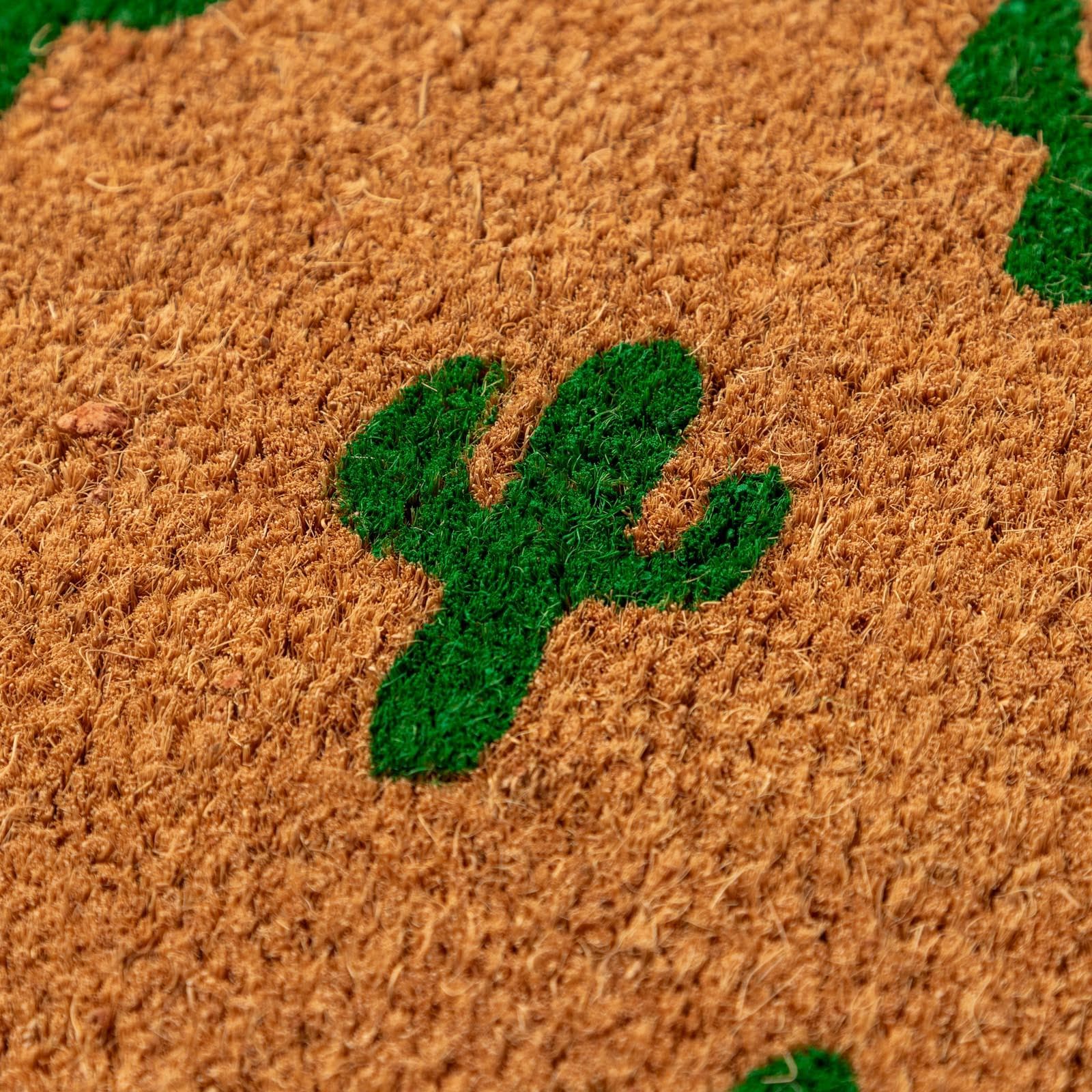 Zerbino 45x75 cm in coir con disegno palme verdi