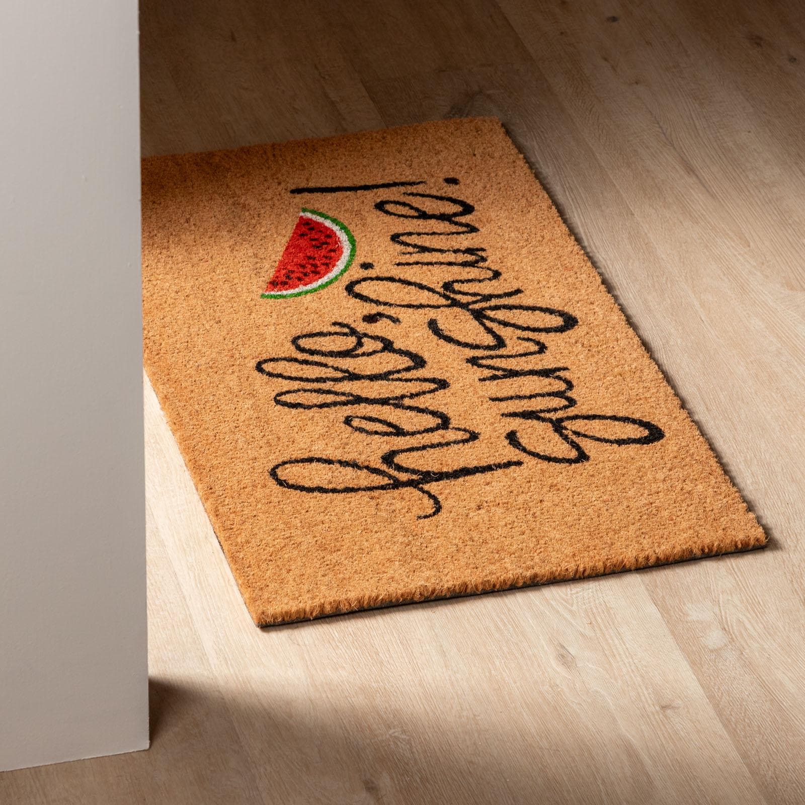 Zerbino 45x75 cm in coir Hello Sunshine con disegno anguria