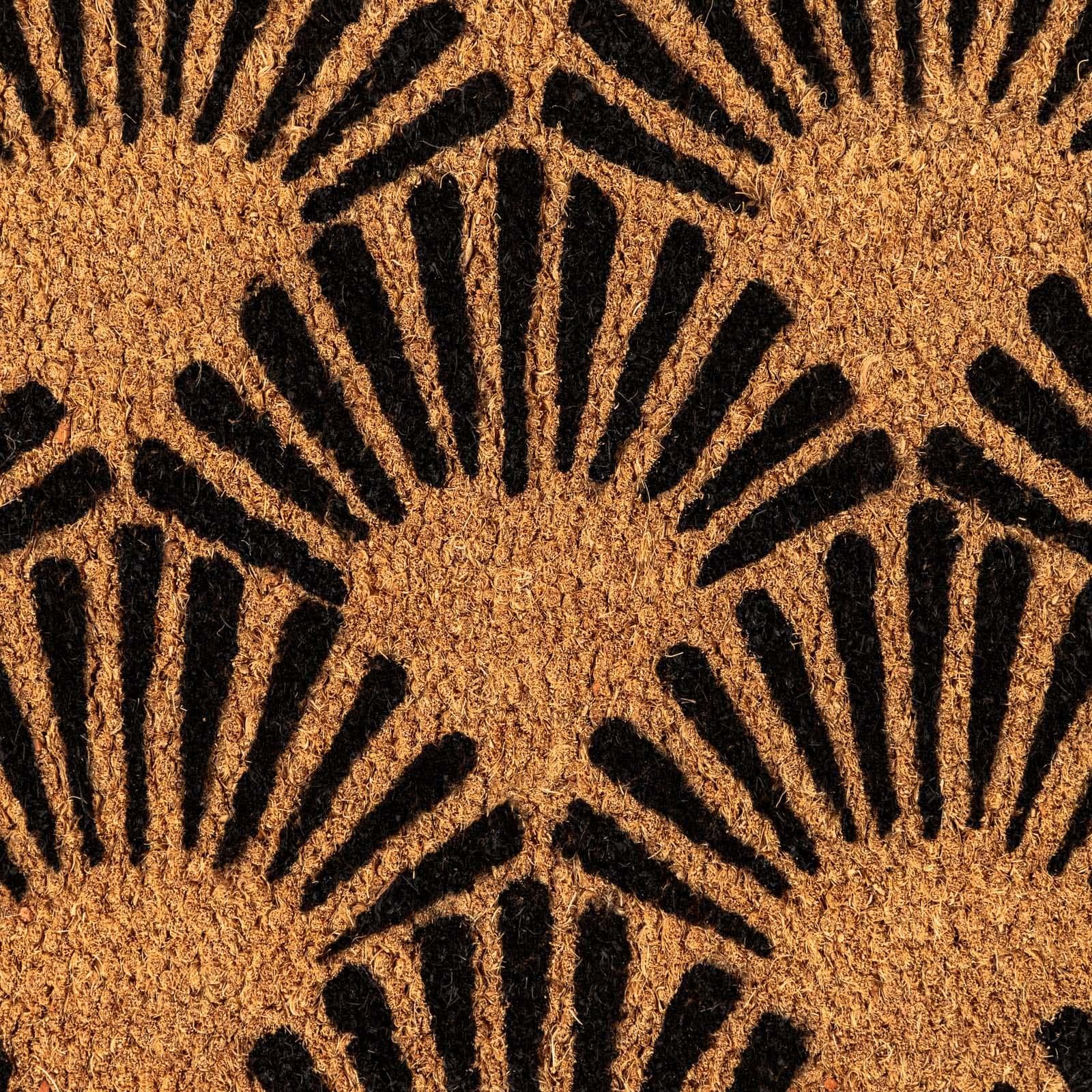 Zerbino 45x75 cm in coir naturale con disegno raggi di sole