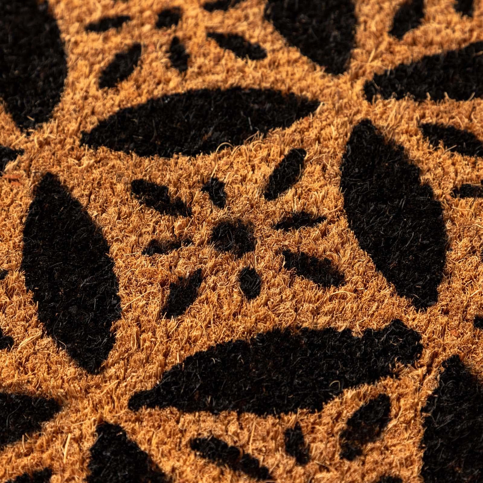 Zerbino 45x75 cm in coir naturale con disegno stella geometrica