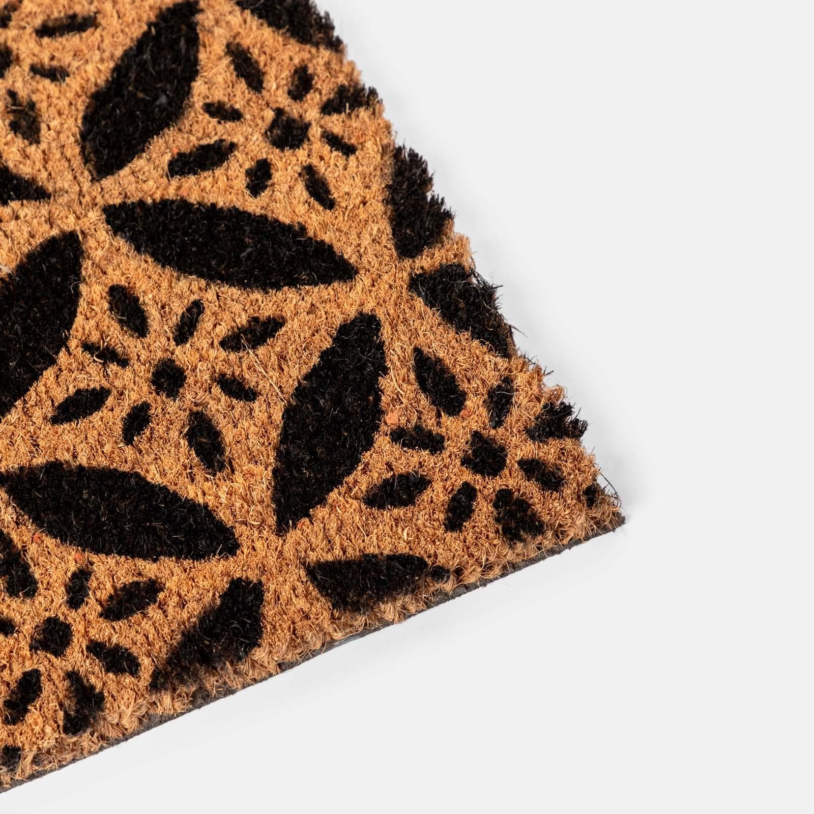 Zerbino 45x75 cm in coir naturale con disegno stella geometrica