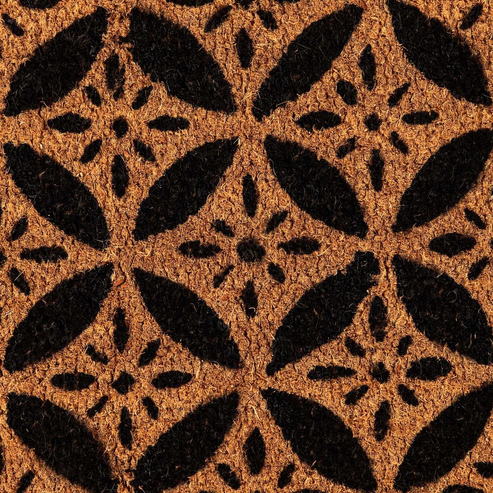 Zerbino 45x75 cm in coir naturale con disegno stella geometrica