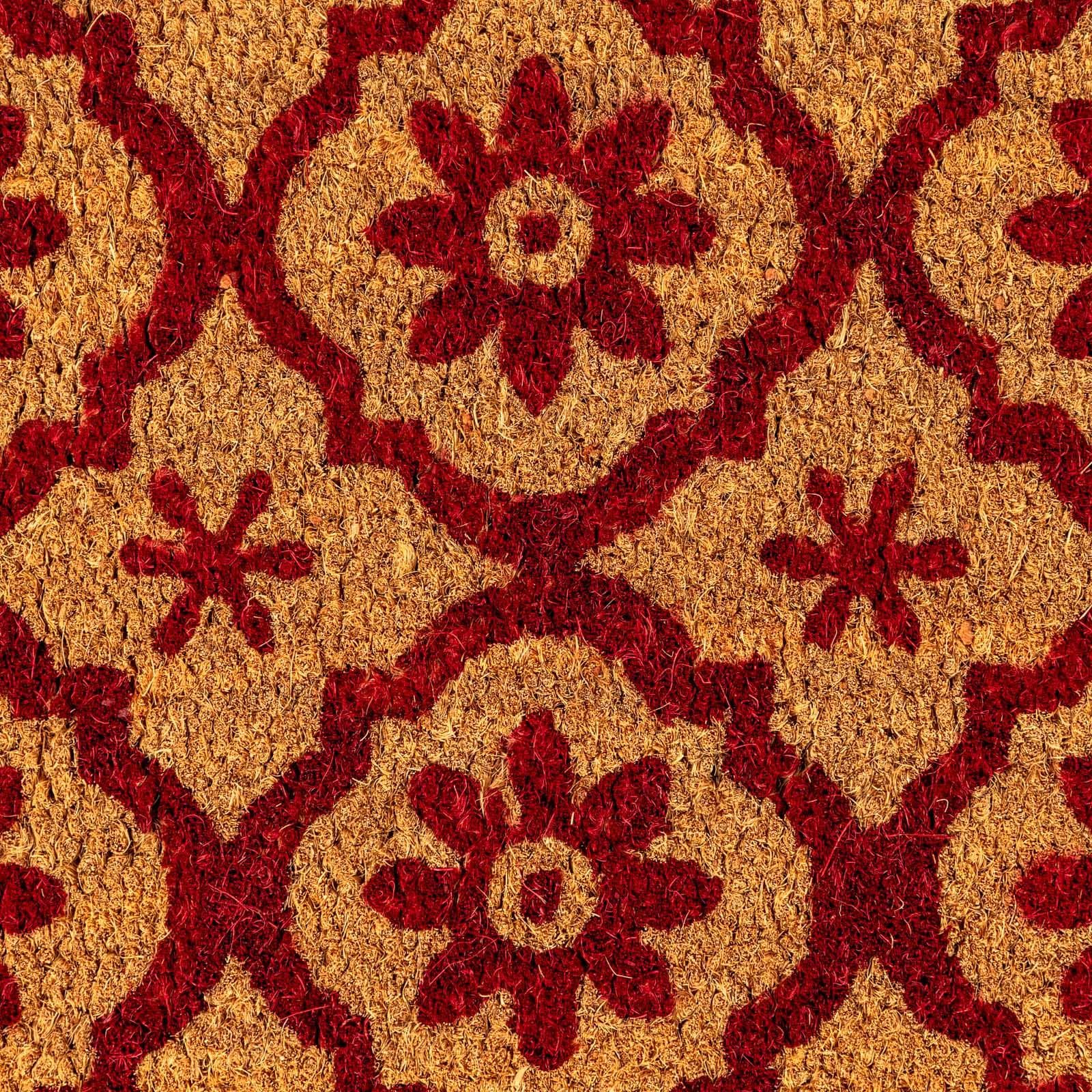Zerbino 45x75 cm in coir naturale con motivo floreale