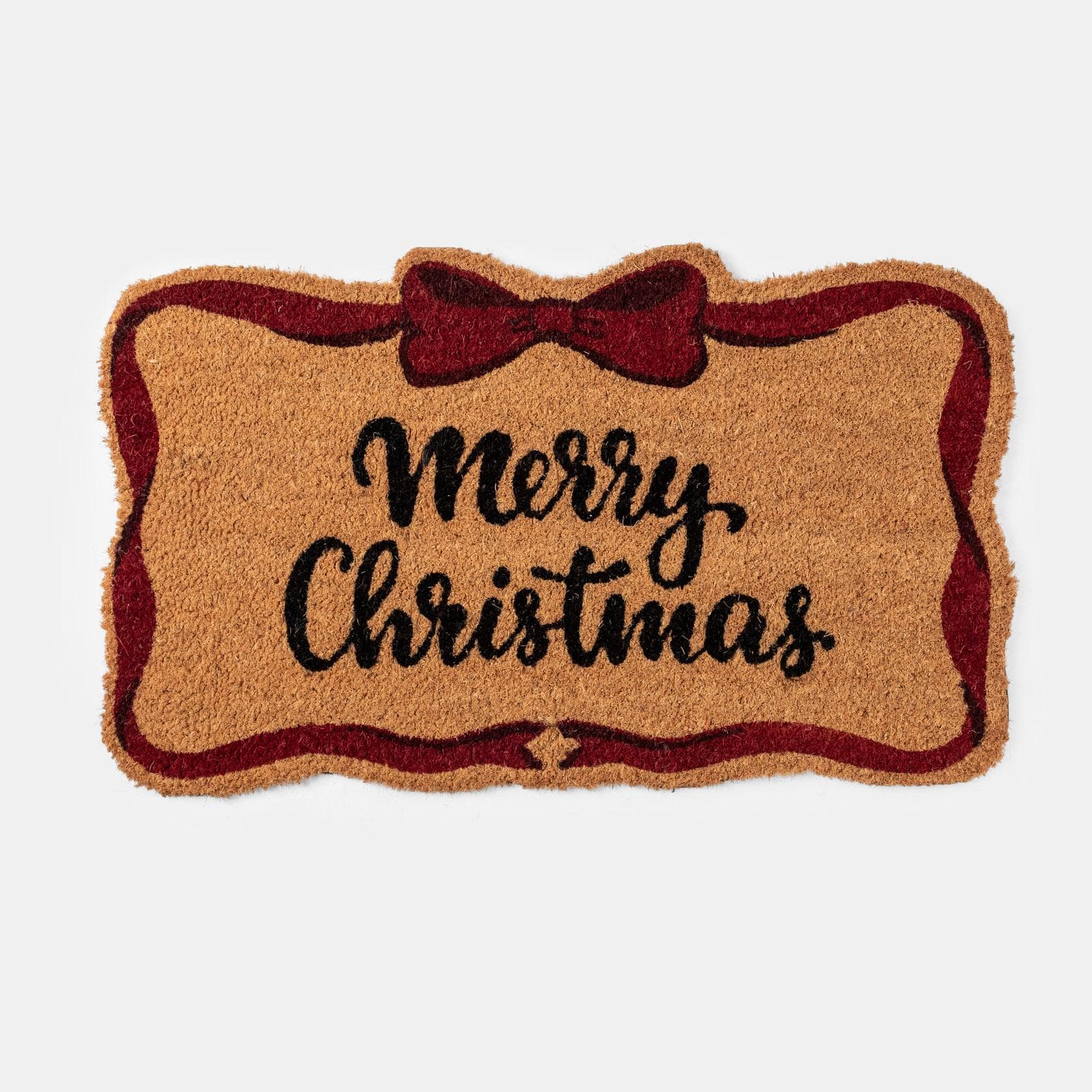Zerbino natalizio 45x75 cm in coir Merry Christmas