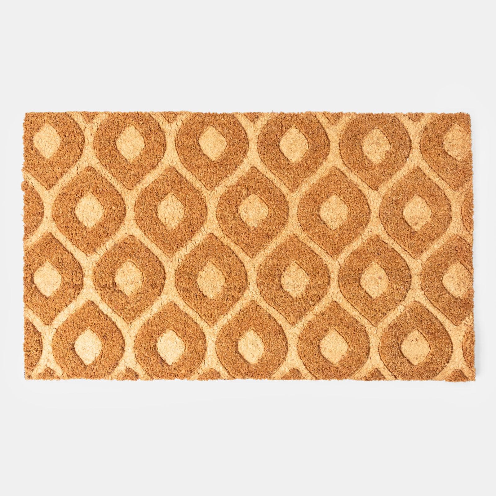 Zerbino senape 45x75 cm in coir naturale con disegno