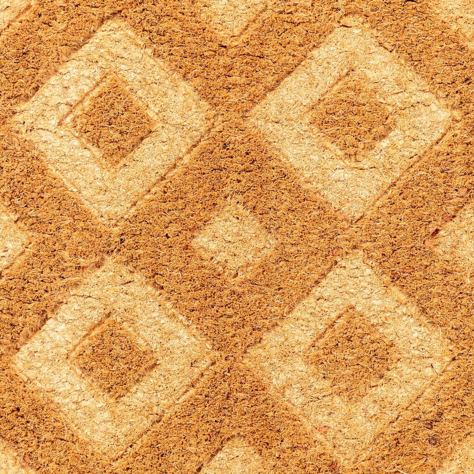 Zerbino senape 45x75 cm in coir naturale con disegno geometrico a rombi